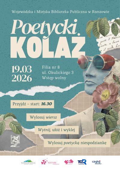 Grafika promująca warsztaty poetycki kolaż